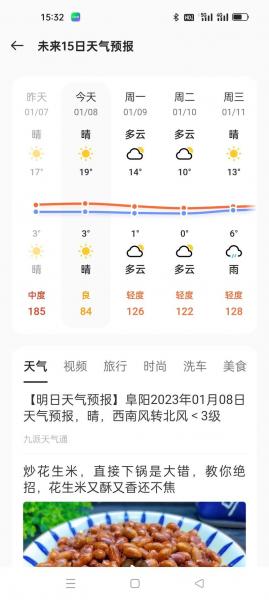 阜阳未来一周天气预报