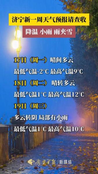 济宁一月天气预报30天