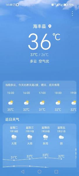 广东汕尾海丰天气预报,汕尾海丰天气预报一周天气